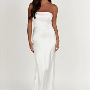 Meshki White Strapless Maxi Dress